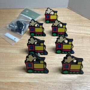 Betsy Fields Set of 8 Multi-Color Train Cabinet/Drawer Pulls Knobs. Pre-Owned